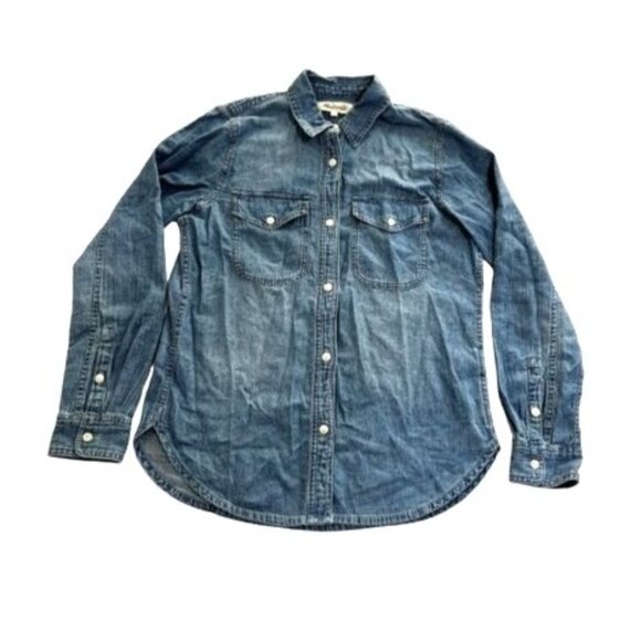 Madewell Denim Button Up Shirt in Bluffton Wash Blue - Picture 1 of 5